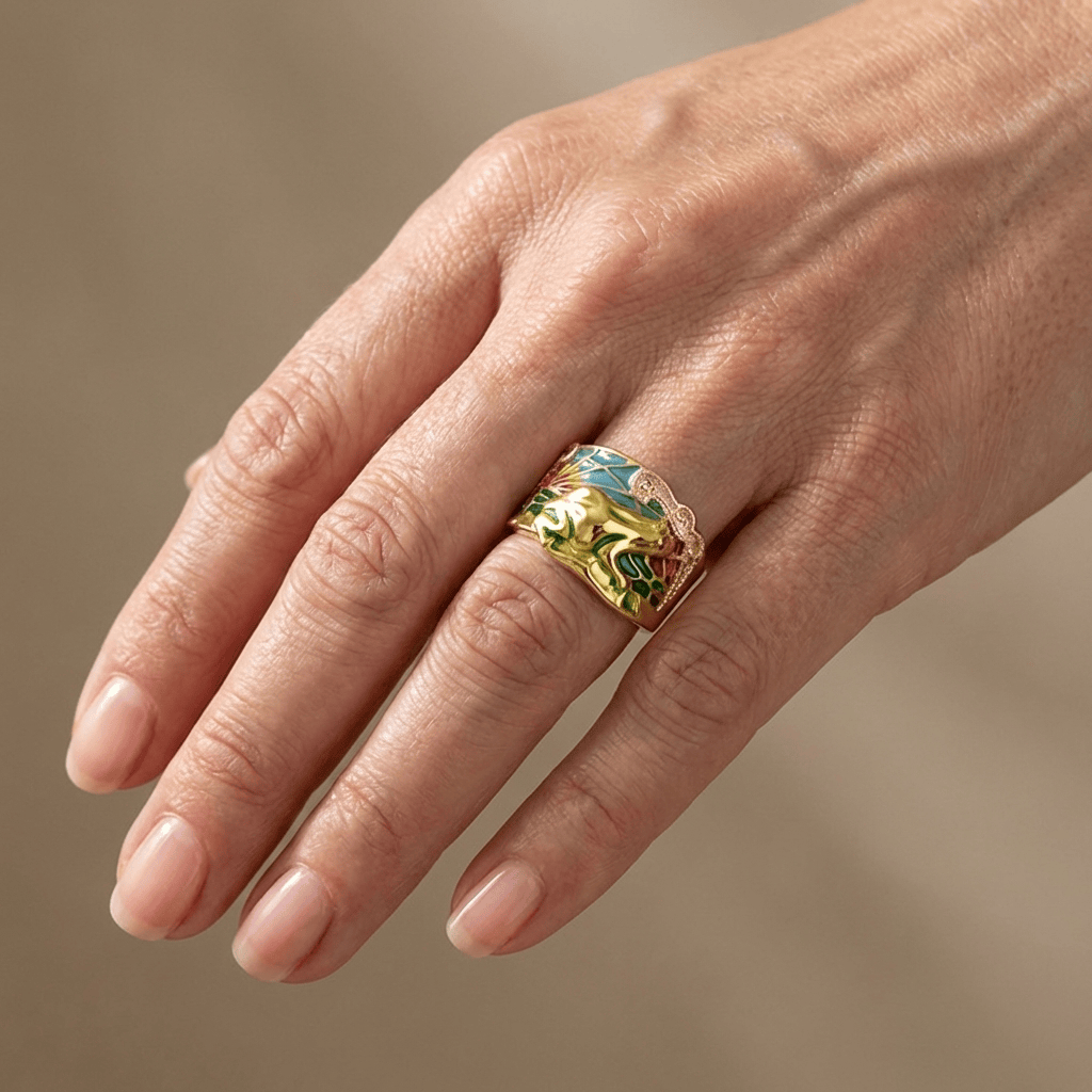 Ajatu kaunistatud elegantne sõrmus