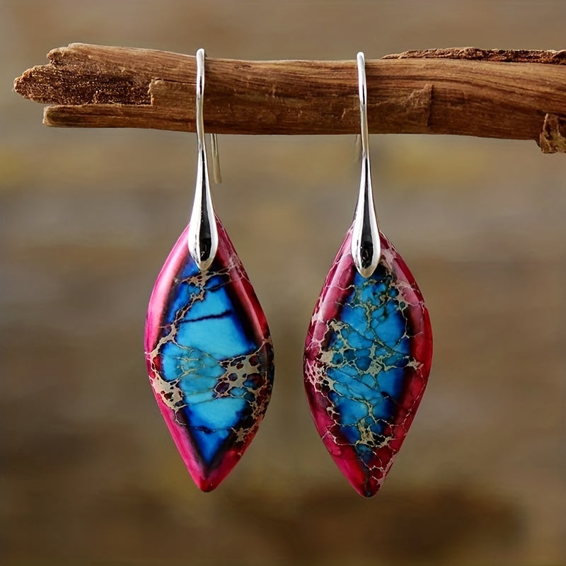 Boho ornamentidega hõbedased rippuvad kõrvarõngad