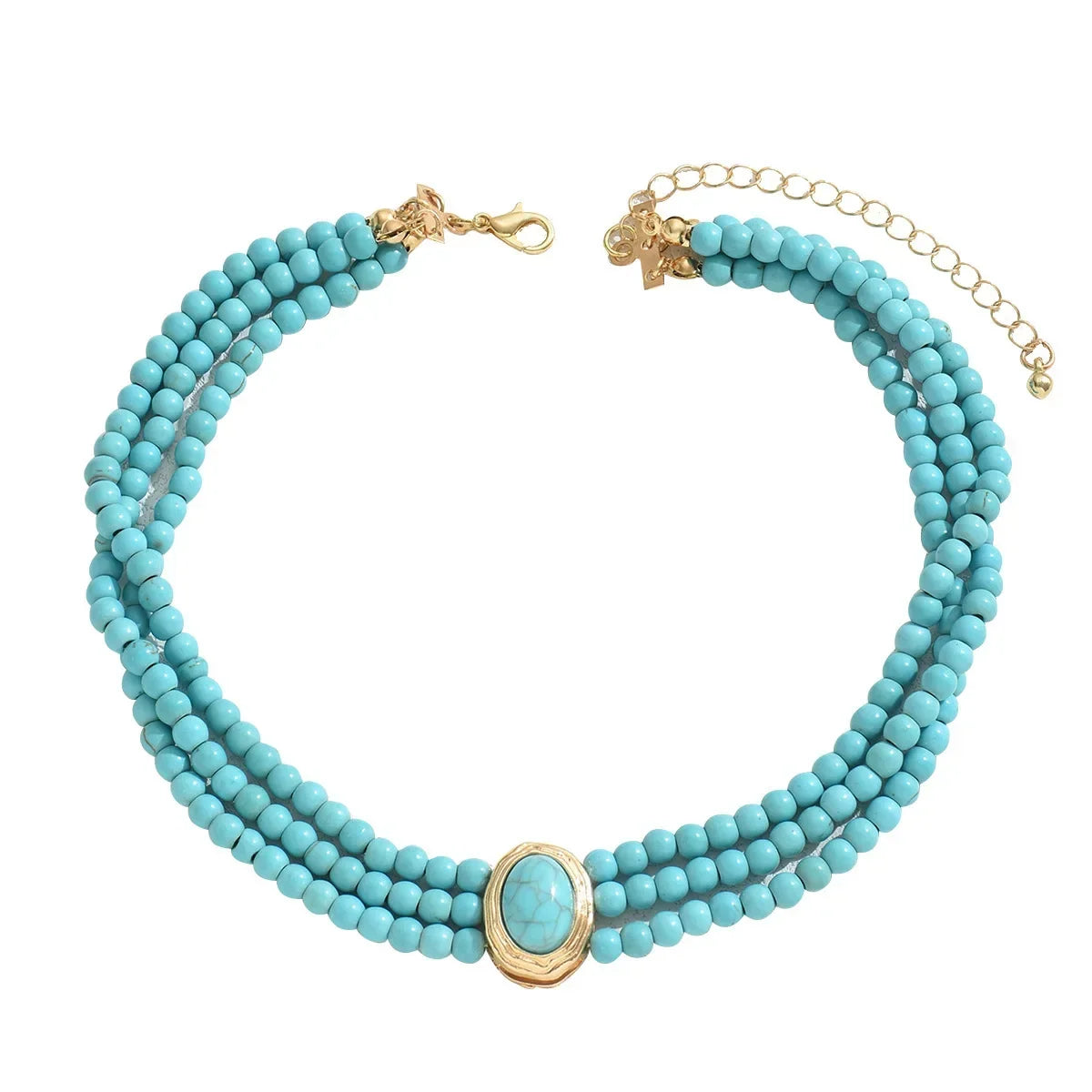 Elegantne vintage kaelakee türkiisist helmestega