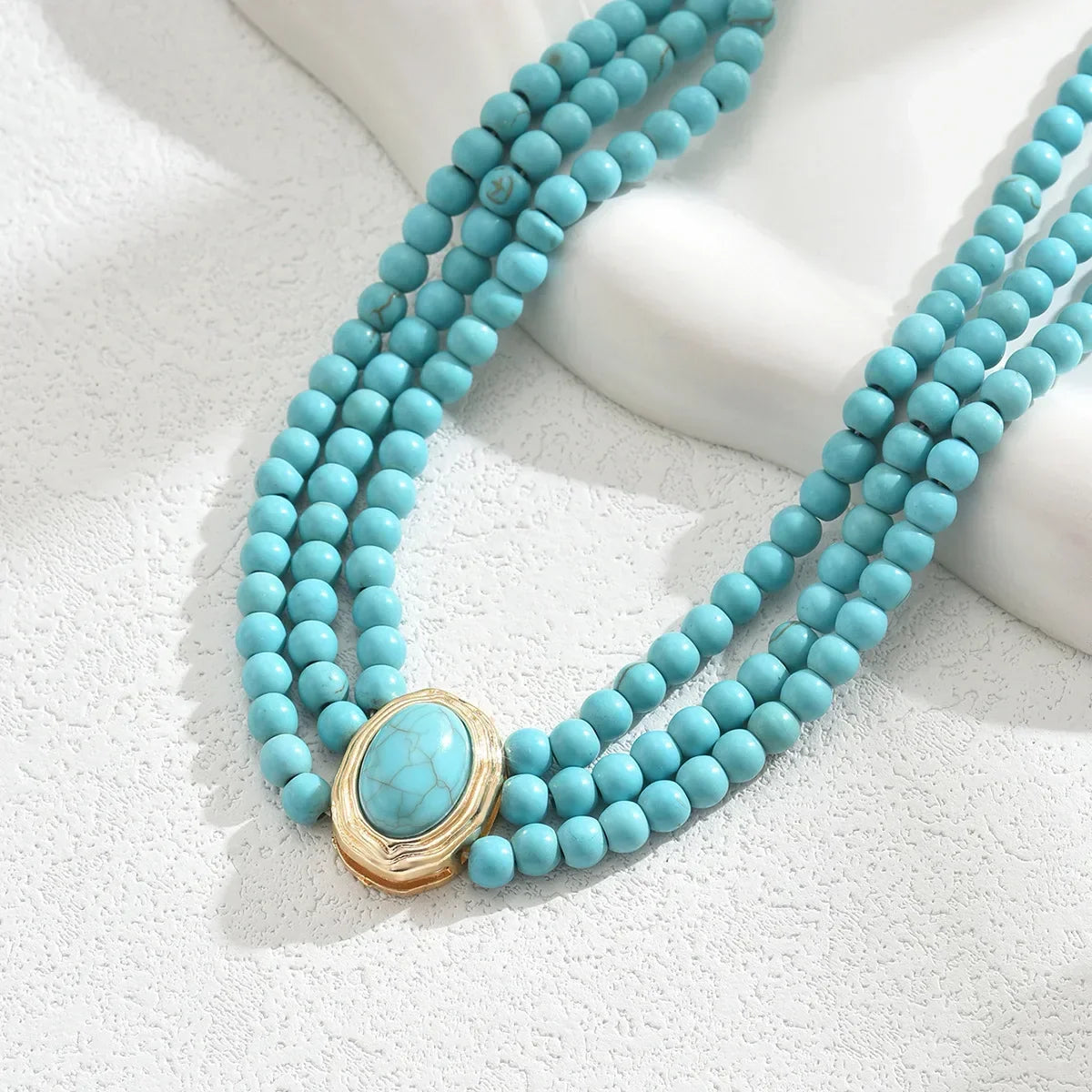 Elegantne vintage kaelakee türkiisist helmestega