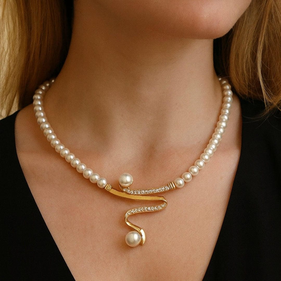 Kaelakee komplekt "Pärl, madu, efektne"