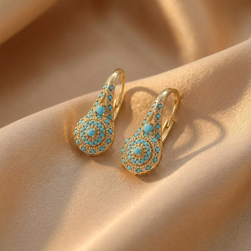 Elegantsed Mandala Türkiisi Kõrvarõngad