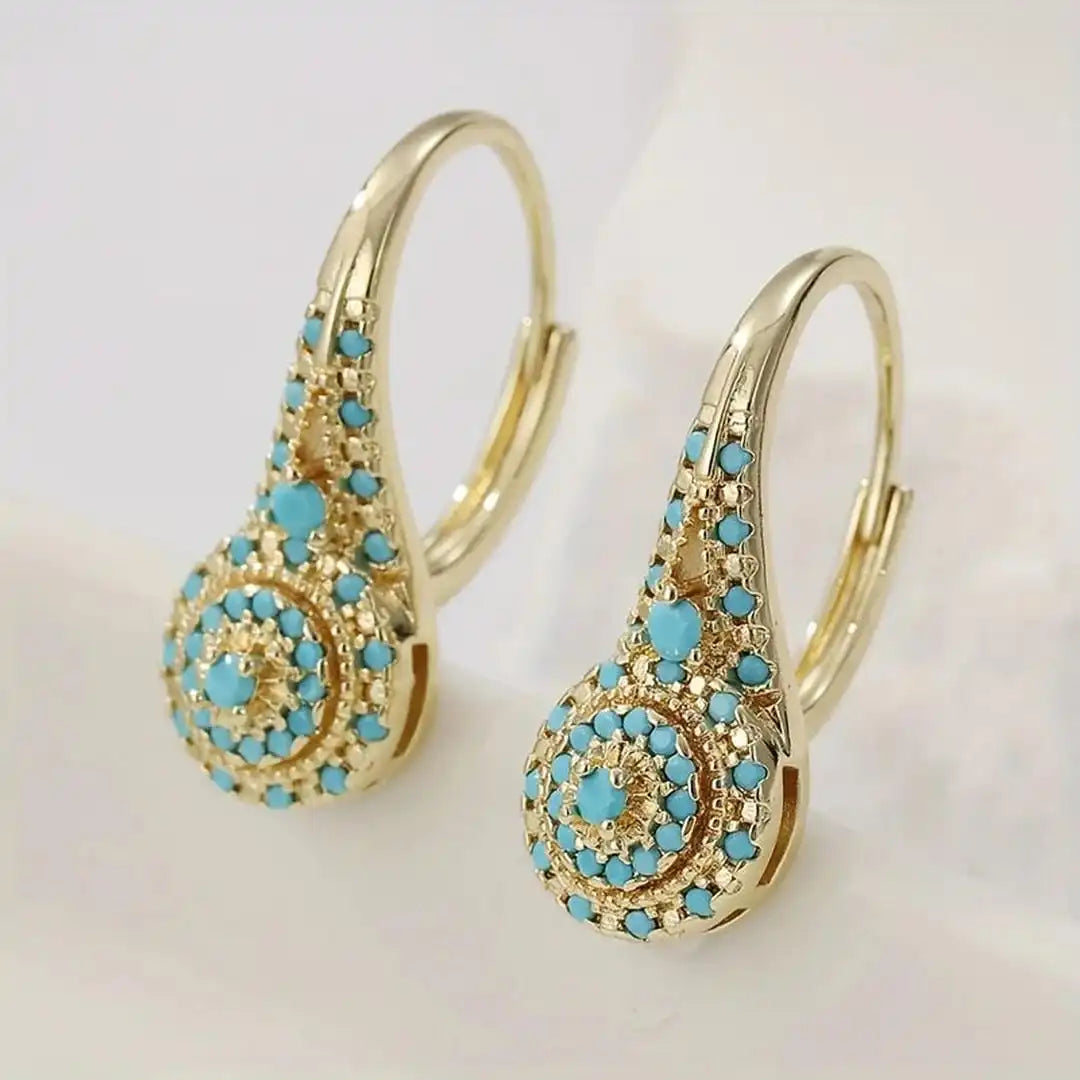 Elegantsed kõrvarõngad "Mandala" türkiisiga