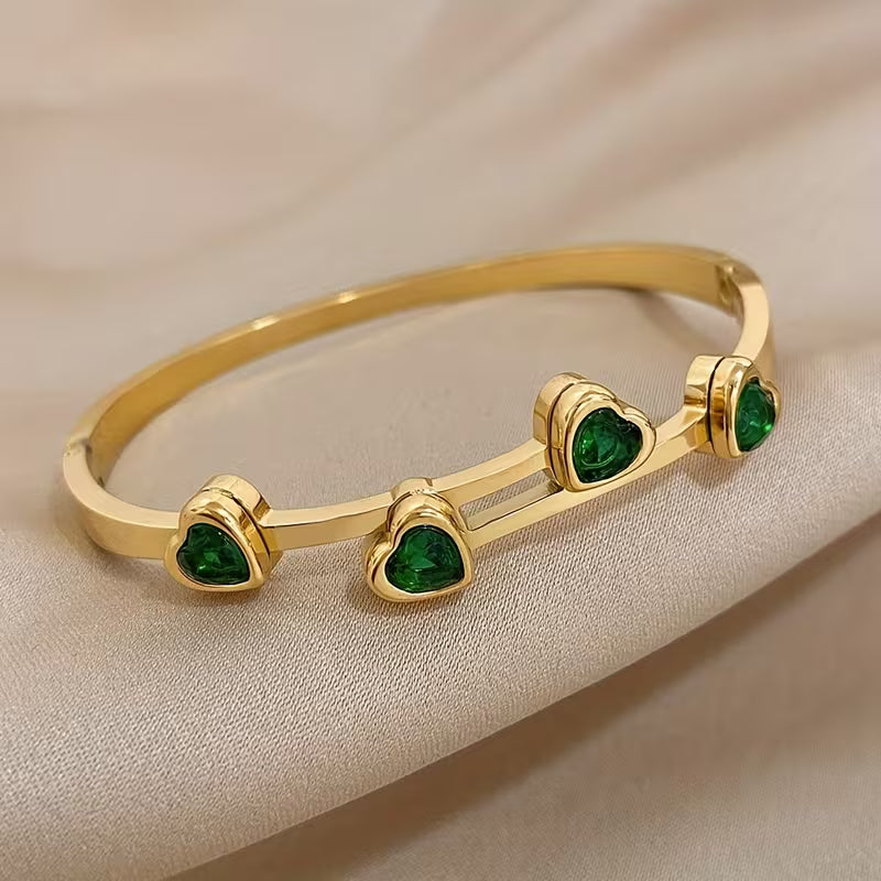 Kuldne käevõru "Verde Hearts"
